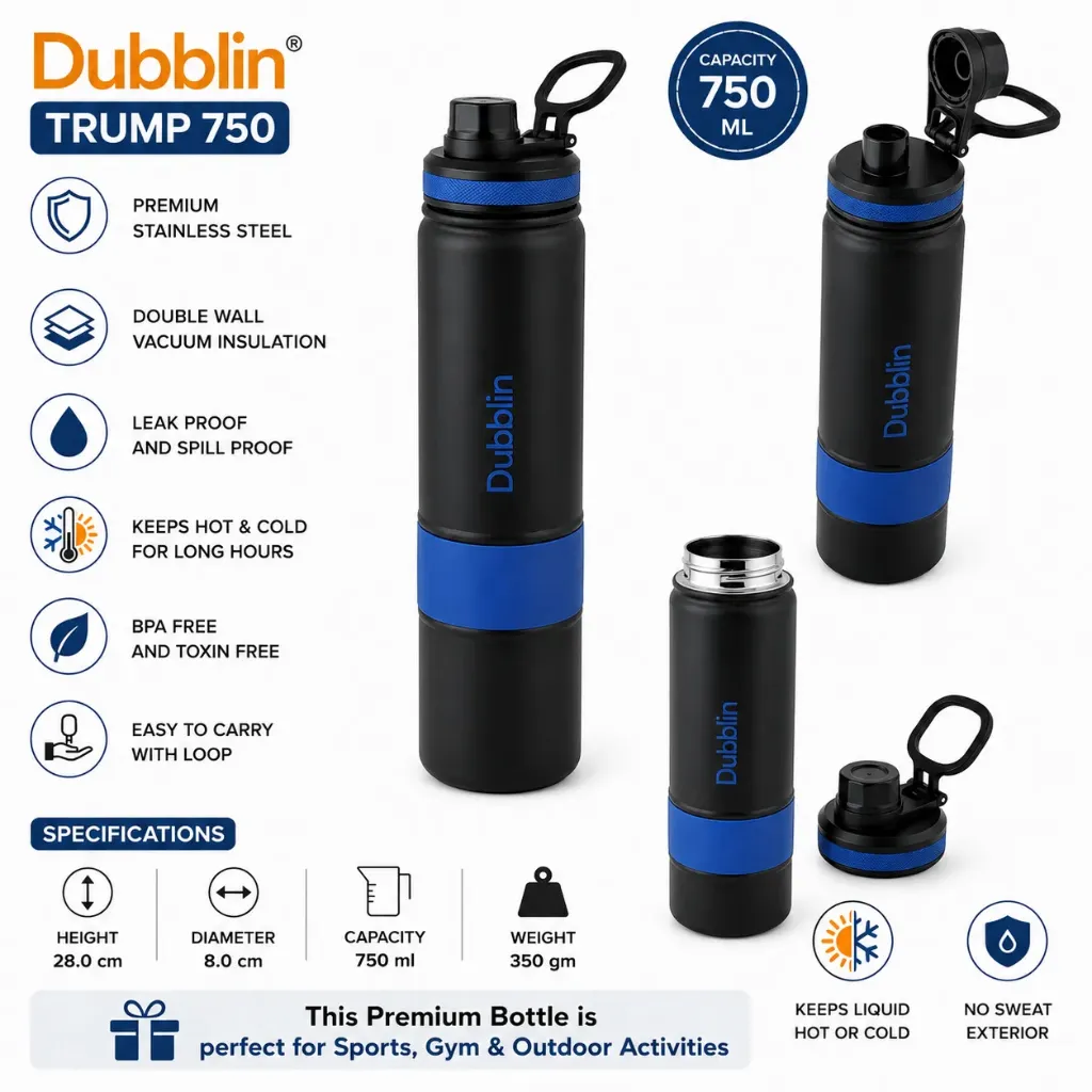 Dubblin Stainless Steel Vacuum Bottle Water Bottle (TRUMP 750)