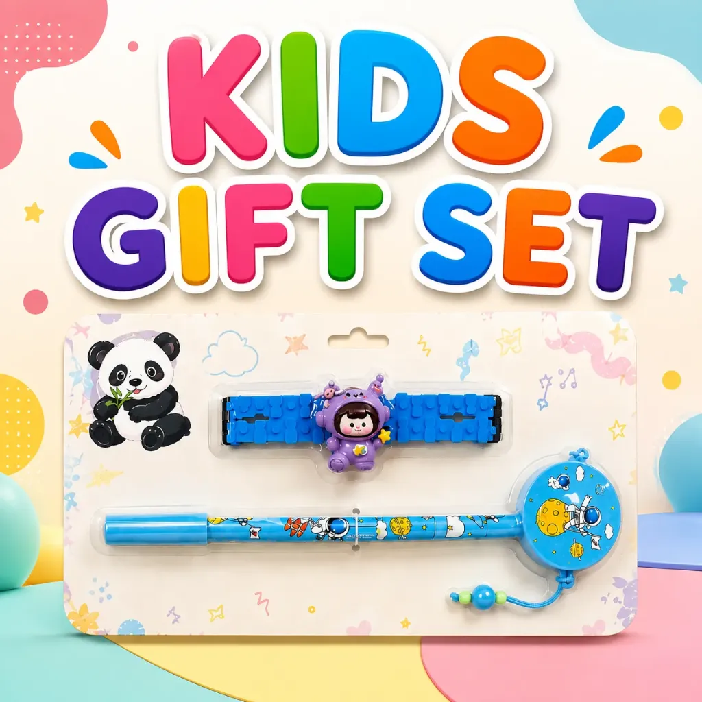 Kids Gift Set – Band Wrist Toy, Gel Pen & Drum-2226