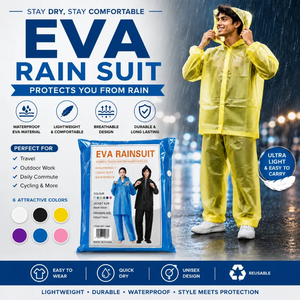 [KBS-2233] EVA Rainsuit with Hood (Heavy Quality) - Full Body Raincoat