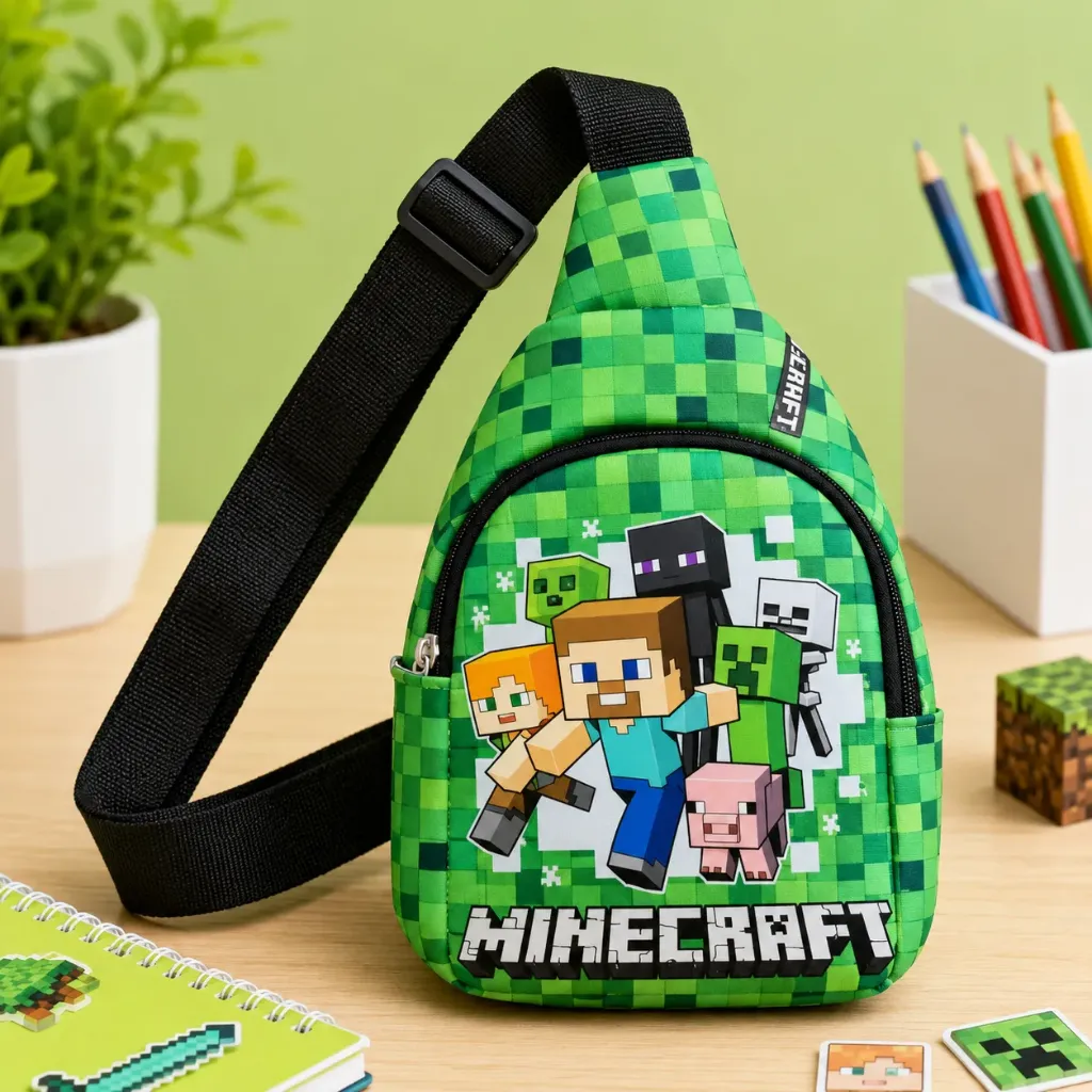 Chest Bag Faux Leather with adjustable strap (Minecraft)