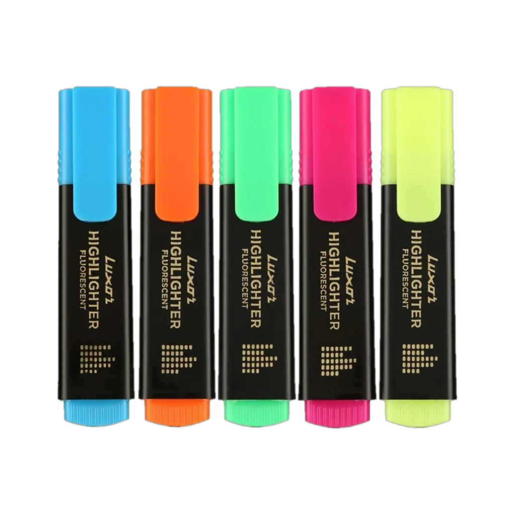 LUXOR Fluorescent Highlighter (1 Piece, Assorted Colour)