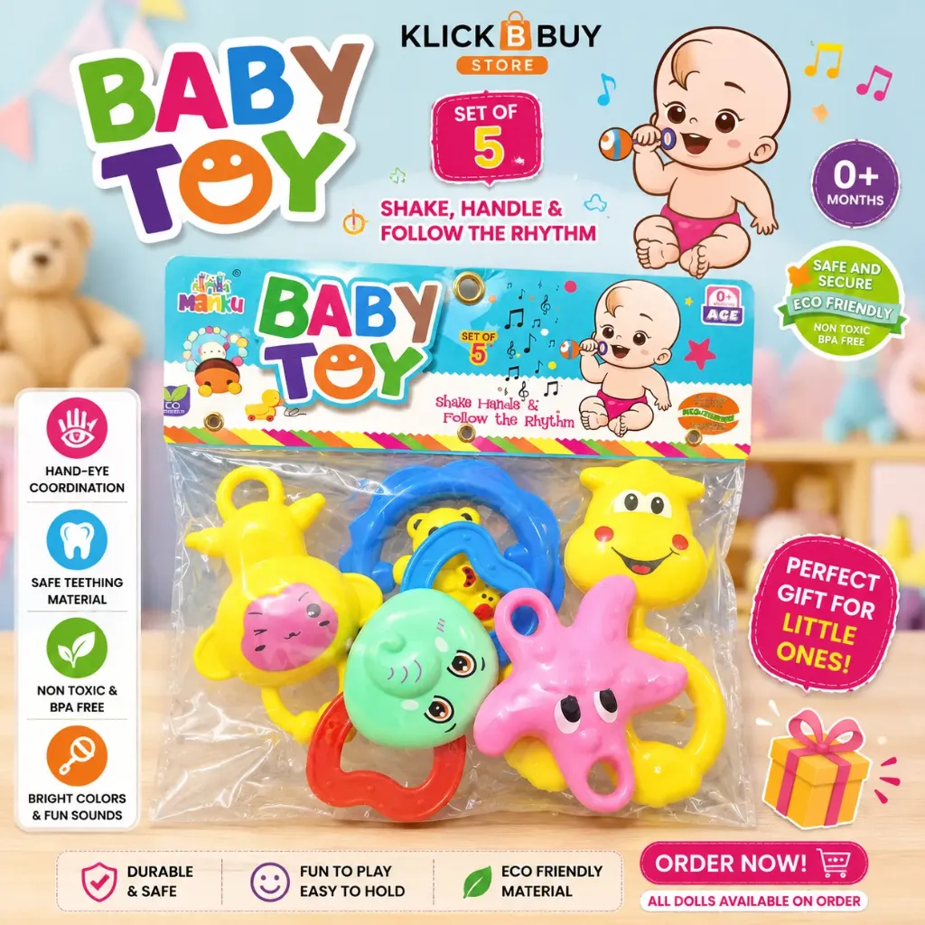 Baby Rattles (Set of 5) Model No. BSR 05 A/B/C