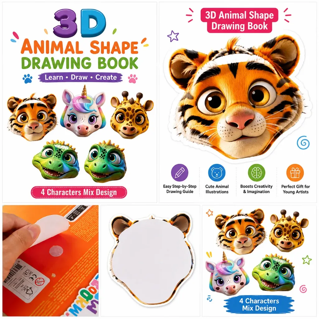 [KBS-2271] Animal Shaped Drawing Book (1 Book)-2271