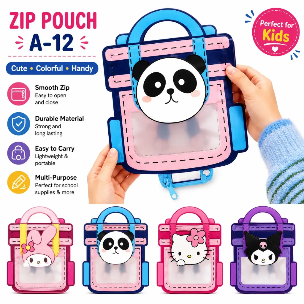 Cartoon Shape Zip Lock Pouch (1 Pouch, 9X9 inch)