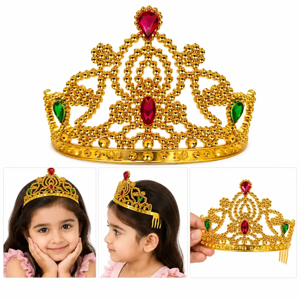 Princess Tiara Crown for Girls (Gold)