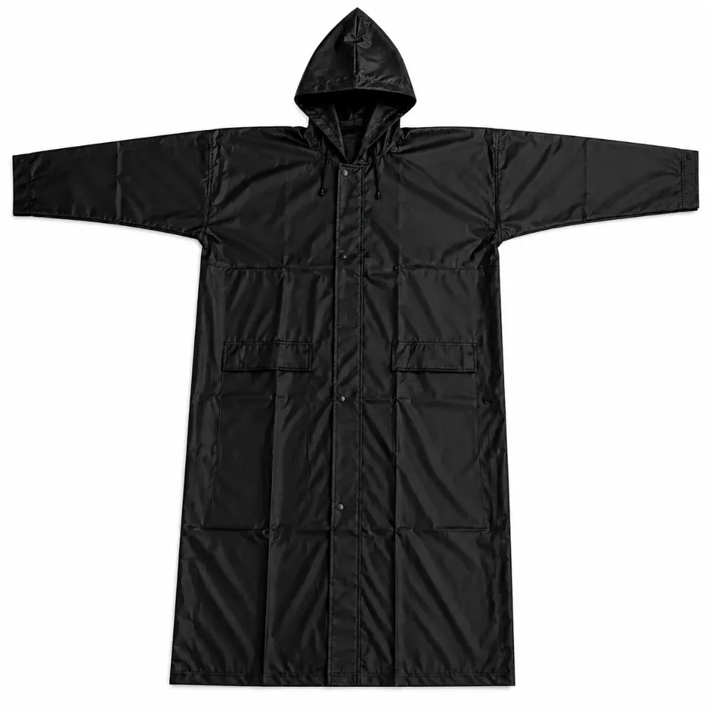 Waterproof Hooded Long Raincoat for Men & Women (XXL)