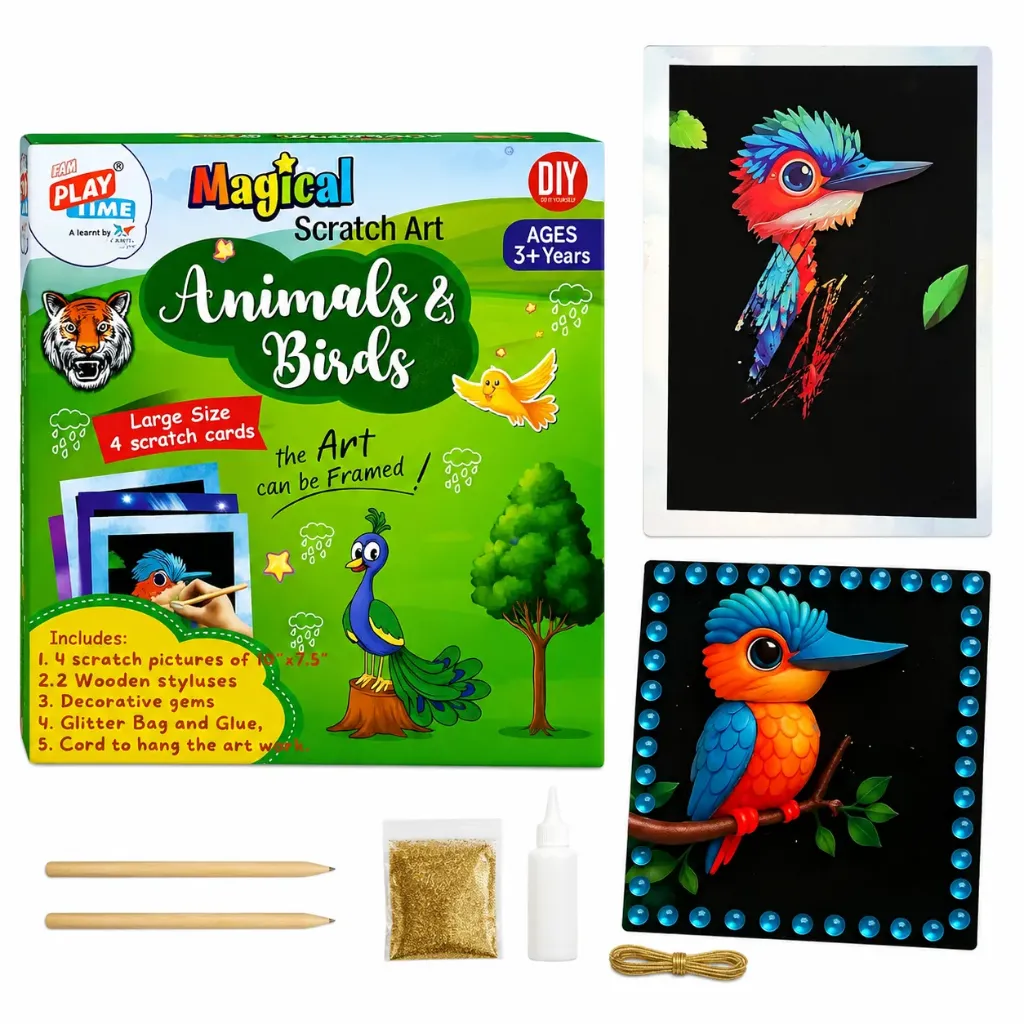 DIY Magical Scratch Art (Animals & Birds)