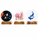 Acrylic LED Lamp with Wooden Base (Big Size) - Mix Design