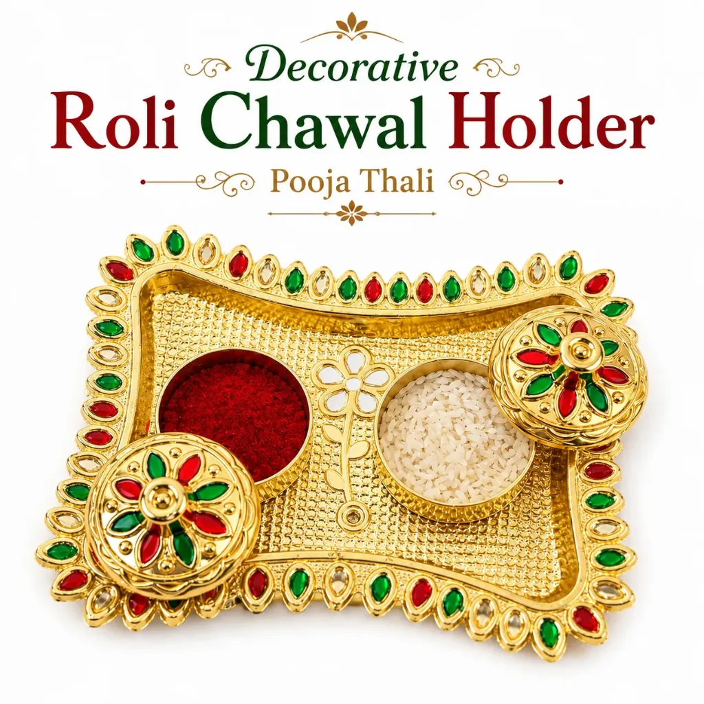 [KBS-2426] Decorative Roli Chawal Holder Pooja Thali