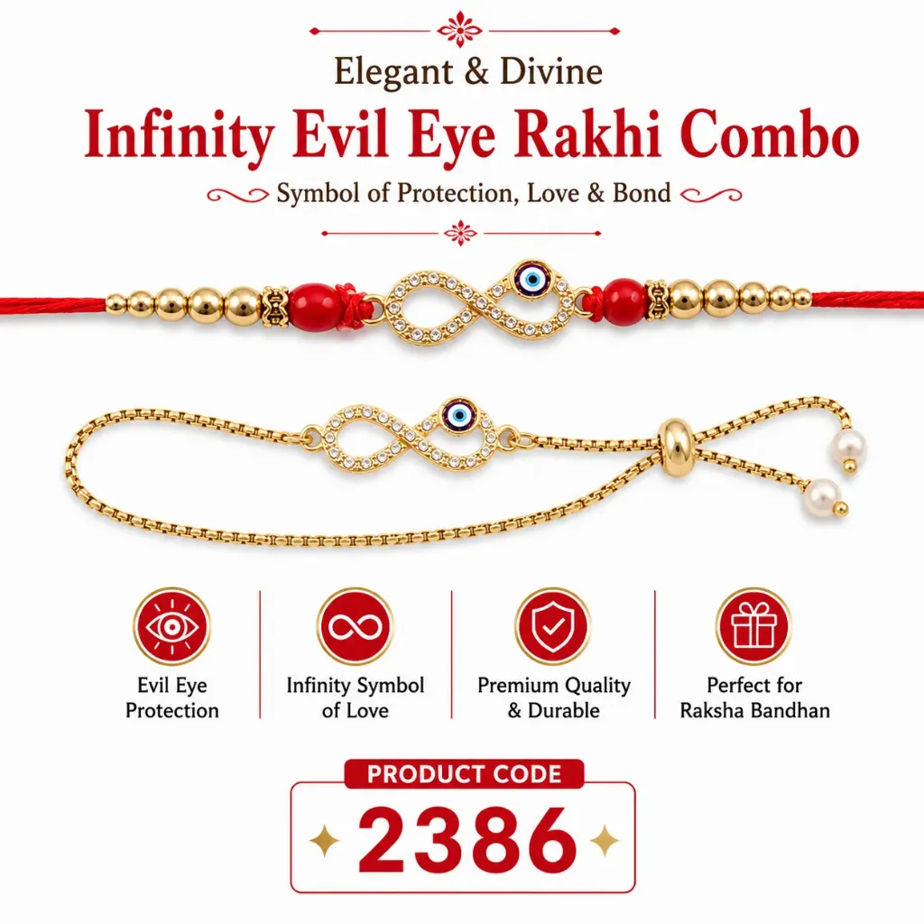 Rakhi - Infinity Evil Eye Rakhi Combo Set (2386)