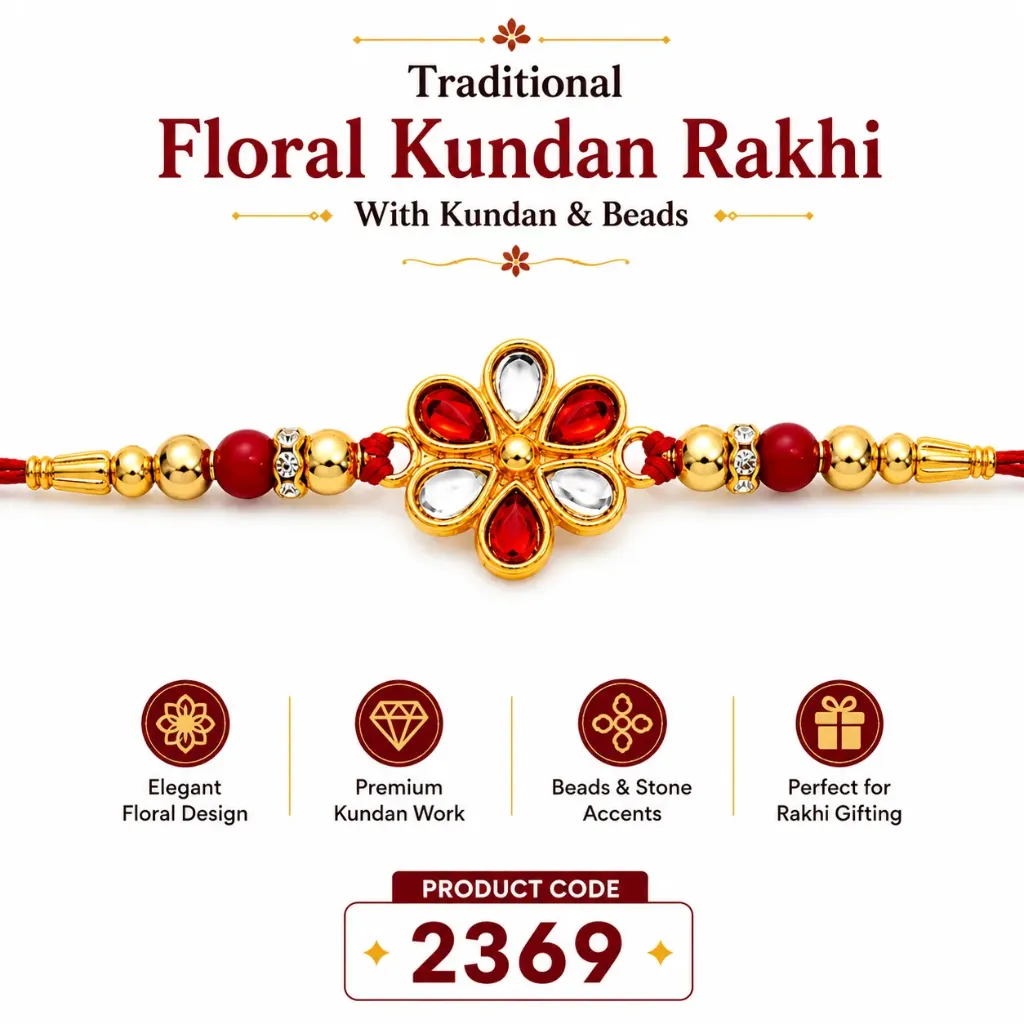 Rakhi - Floral Kundan Rakhi (2369)