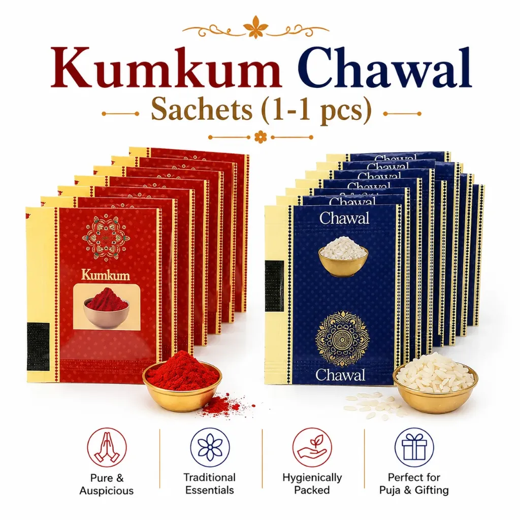 Kumkum Roli Chawal Sachets (1-1 Pcs)