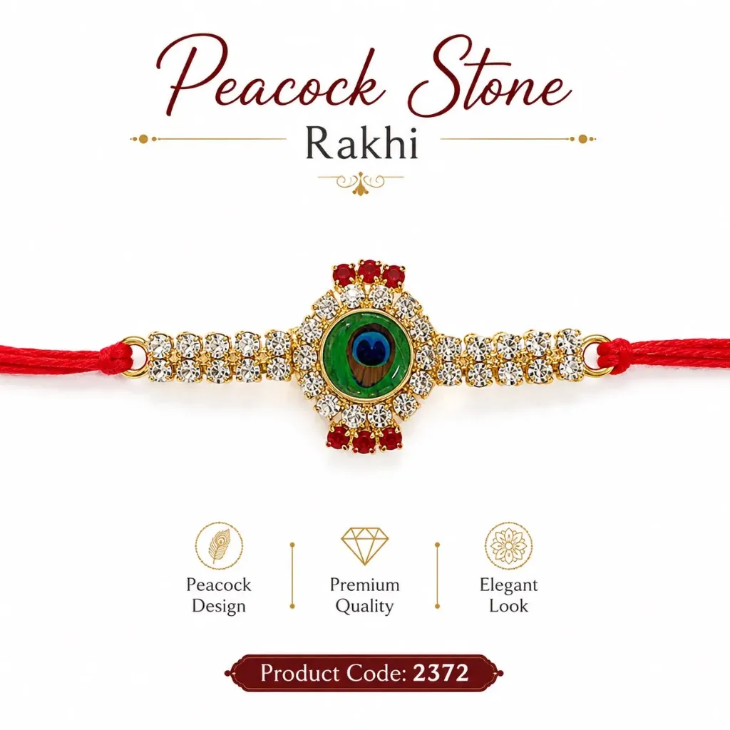 Rakhi - Peacock Stone Rakhi (2372)