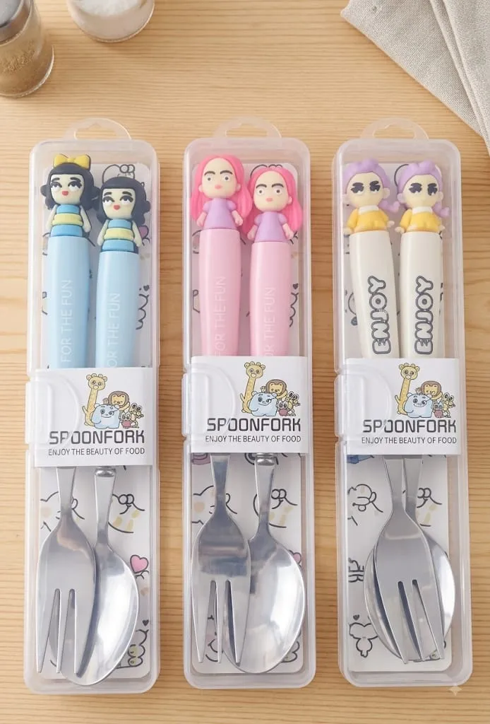 Spoon Fork Cutlery Set (8031) - K POP Demon Hunters 1 Set Random Design -2448
