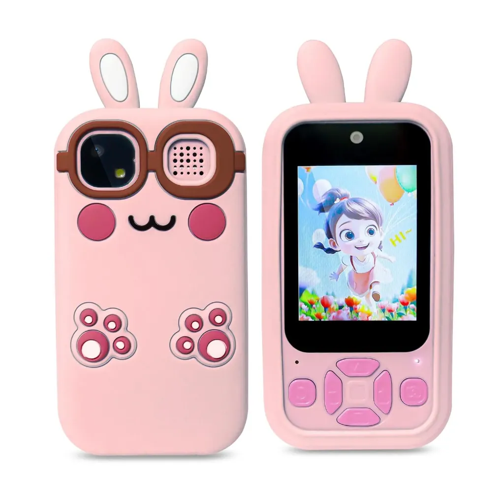 [KBS-2453] Kids Smart Phone Camera Toy - 1080P HD Video, Front & Rear Camera, Fun Learning & Games (Random Design)
