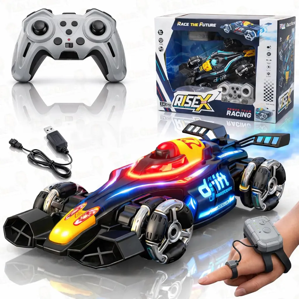 Remote Control Car-2.4 GHz RC Drift Stunt Car - Music, Lights, Lateral Drift & Spray Function (No.XJD242-101C)-2466