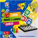 LUDO, Snakes Ladders & CHESS (3 in 1) Medium LSC (GM15)-2475