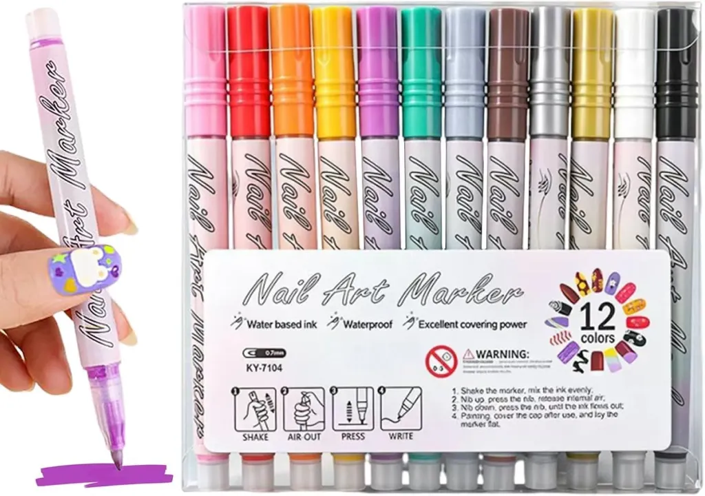 [KBS-2479] Nail Art Marker Pen Set (12 Colours, 0.7mm)-2479