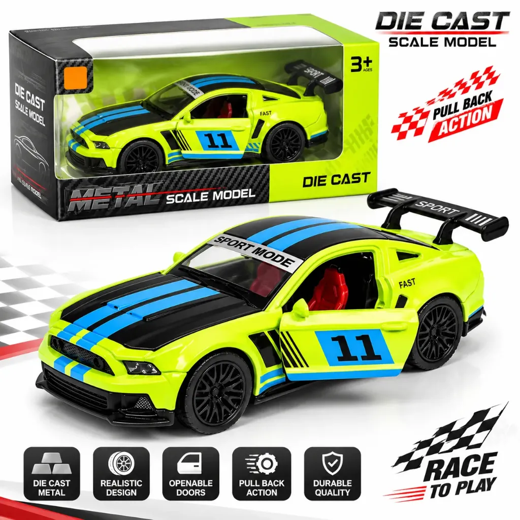 Die Cast Pull Back Car-Pull Back, Open Door with Light & Music-Item No:3682B-2498
