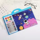 3D Coloring Book with Crayons and Watercolor