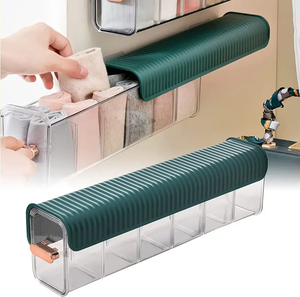 [KBS-241] 6 Cell Wall Mounted Transparent Storage Box